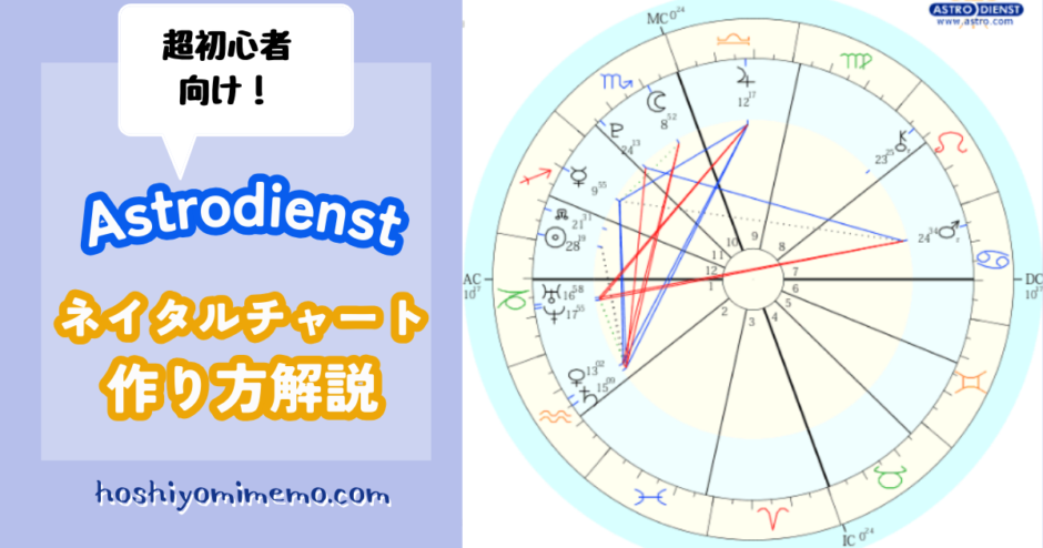 【超初心者向け】Astrodienst ネイタルチャートの作り方　ネイタルチャート　無料　解説